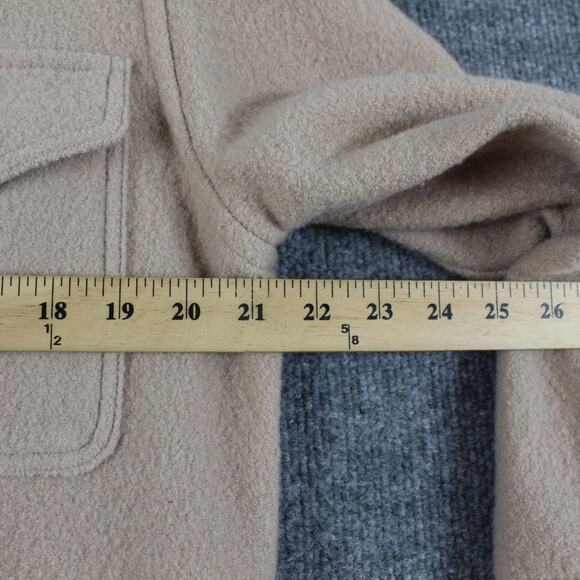 Wilfred Free Jacket Small The Ganna Long Shirt Flax Beige 100% Merino Wool Coat - Picture 13 of 14